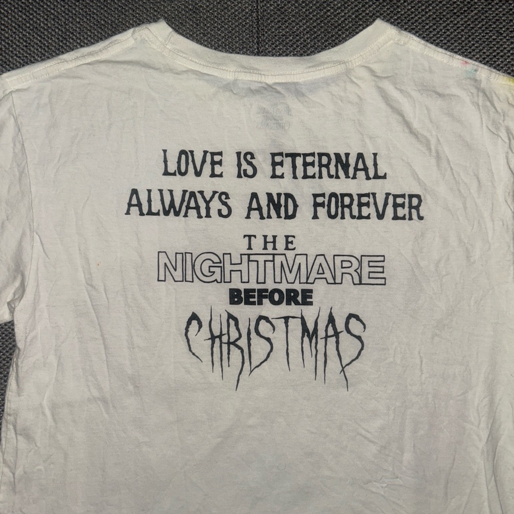 Disney White T-Shirt with Black Nightmare Before Christmas Design - Picture 5 of 5